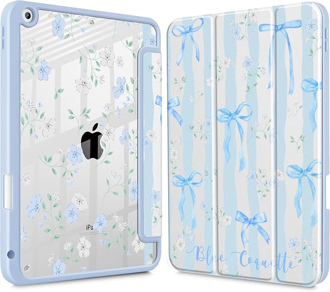 May Chen for iPad 9th Generation with Pencil Holder iPad 8th/7th Gen Case 10.2-inch [Penceil Holder] Trifold Stand Auto Wake/Sleep Clear TPU Protection Back Cover Ballet Shoes
