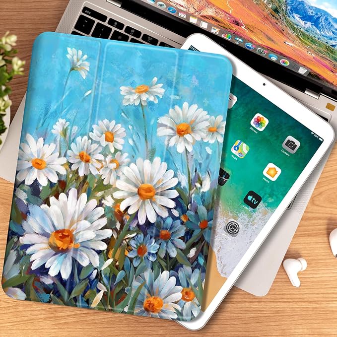 Vimorco for iPad 10.2 Case 9th Generation Cover Flower Cats for iPad 9th/8th/7th Generation Case Slim Soft Rubber Back Adjustable Stand Auto Wake/Sleep Smart Black Cat