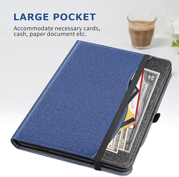 Case for Google Pixel Tablet (11-inch 2023) Multi-Angle Viewing Protective Stand Cover with Pencil Holder &amp Pocket and Protective Tape Compatible with Charging Speaker Dock Cyan