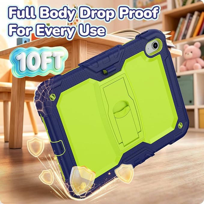 HXCASEAC Case for iPad 9th/8th/7th Generation Case Kids Boys Drop Proof | Built-in Screen Protector Pencil HolderStand Protective Silicone Shockproof Hard Rugged Black