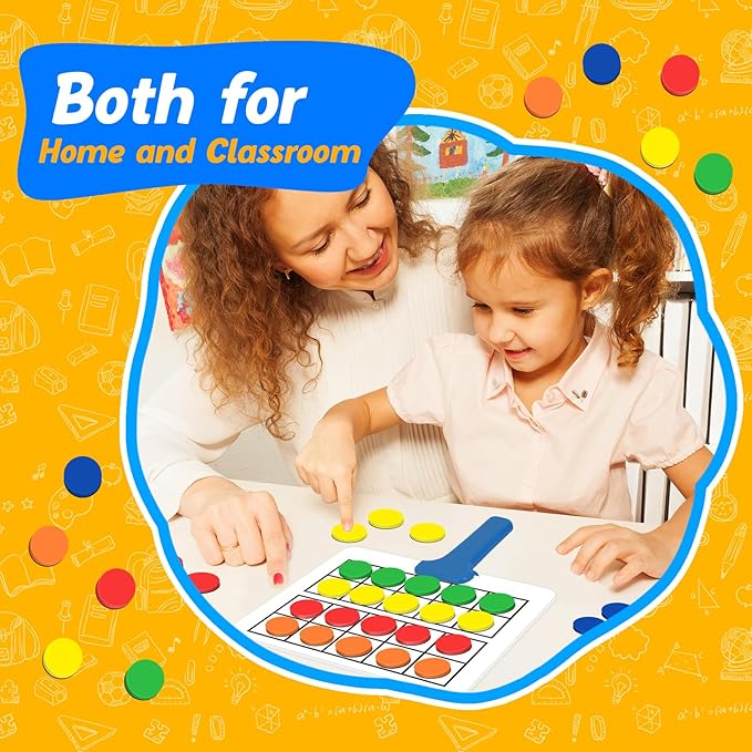 Magnetic Ten Frame Set,5 Dry Erase Paddles & 150 Math Counters,Counting Toys for Kids,Addition and Subtraction Games,Math Manipulatives 1st Grade,Kindergarten Preschool Classroom Must Haves
