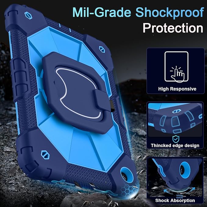 Auizotl Case for Samsung Galaxy Tab A11+/A9+ Plus 11 Inch with Screen Protector/Rotating Stand/Pen HolderMilitary Grade Shockproof Cover for Galaxy Tab A11 Plus /A9 Plus CasesBlack
