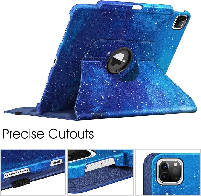 Fintie Rotating Case for iPad Pro 12.9-inch 6th/5th/4th/3rd Generation | 360° Swivel Stand Landscape &amp Portrait Viewing Shockproof Protective Cover Pencil Holder Auto Sleep/Wake Black