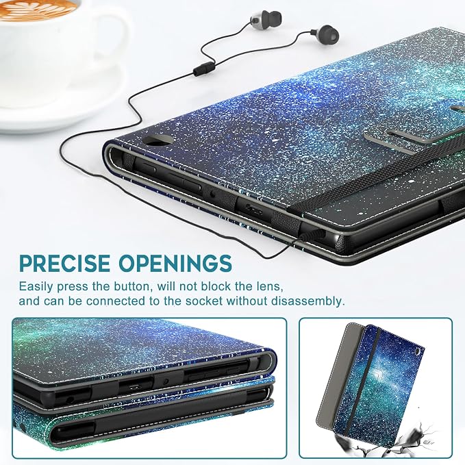Case for All-New Amazon Fire HD 10 Tablet (13th/11th Generation 2023/2021 Release) 10.1 - Slim Folding Stand Cover with Auto Wake/Sleep Hand Strap &amp Stylus Pen Holder Black Cat