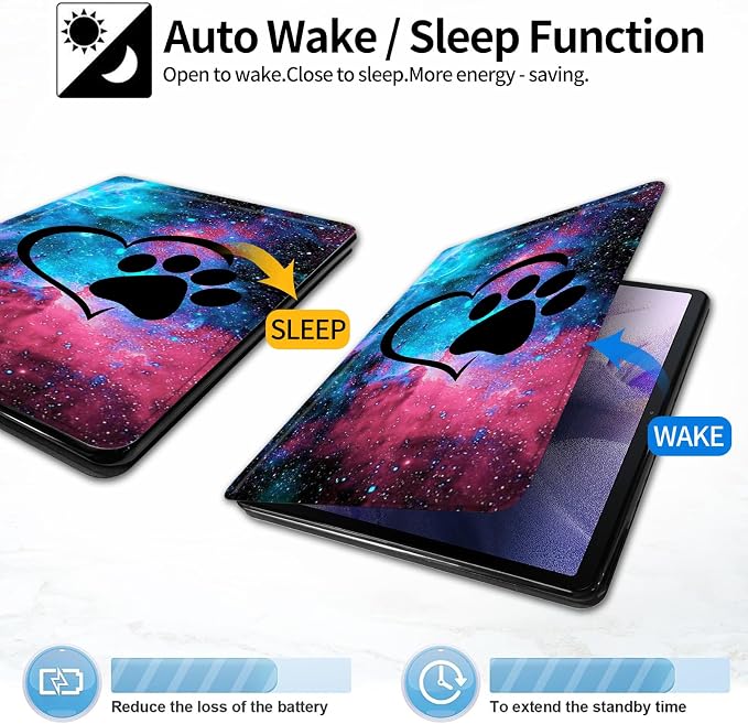 Case for iPad (A16) 11th Generation 11 Inch (2025)iPad 10th Generation 10.9 Inch (2022)PU Leather Slim Standing Smart Coverwith Auto Sleep/WakeBall on Fire