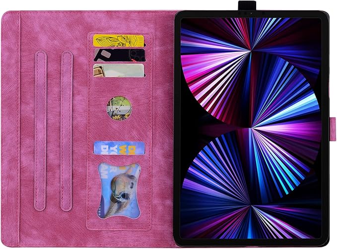 Case for Honor MagicPad 3 Pro 12.3 12.3 2026Multi-Angle Viewing PU Leather Folio Stand Cover with Pencil HolderShockproof Protective Case for Honor MagicPad 3 Pro 12.3 2026Rose Red