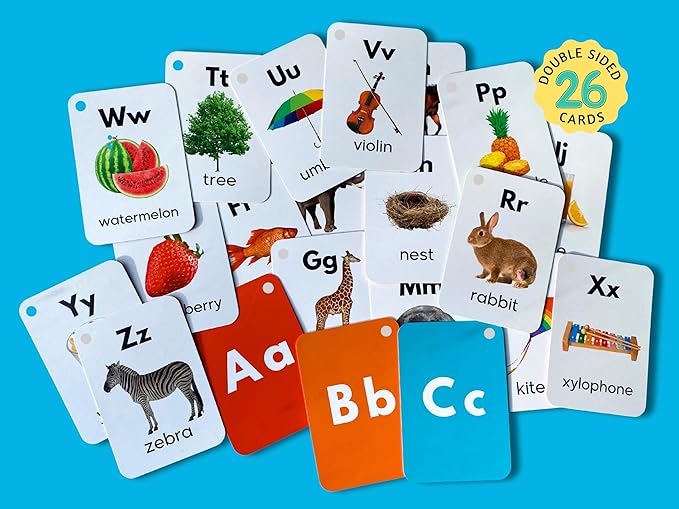 English Alphabets Flash Cards (Realistic Images)