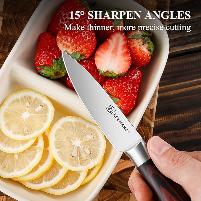 KEEMAKE 5 Inch Bread Knife for Homemade Bread, Serrated Sourdough Knife