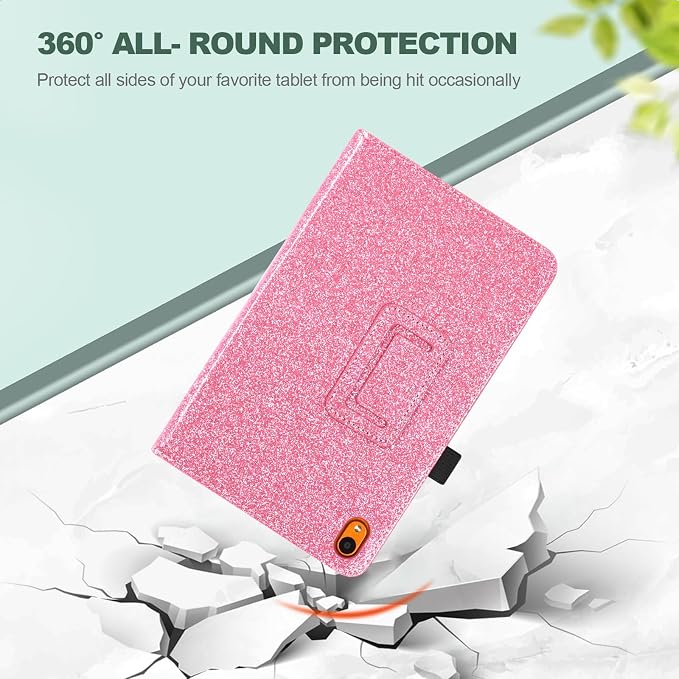 Case for Onn. 7 Inch Tablet Gen 4 Model:100135924 2024 Release - Folio PU Leather Stand Cover with Pencil Holder Black