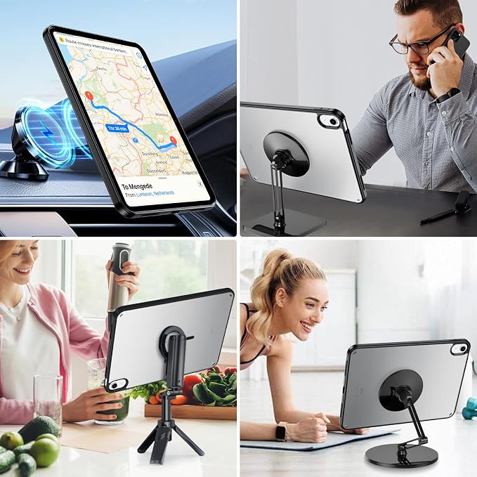 BENTOBEN Magnetic for iPad A16 Case (11th Generation 11 Inch 2025) iPad 10th Generation Case 10.9 inch 2022 Translucent Matte Slim Soft TPU Protective Tablet Cover for iPad 11th/10th Gen Black