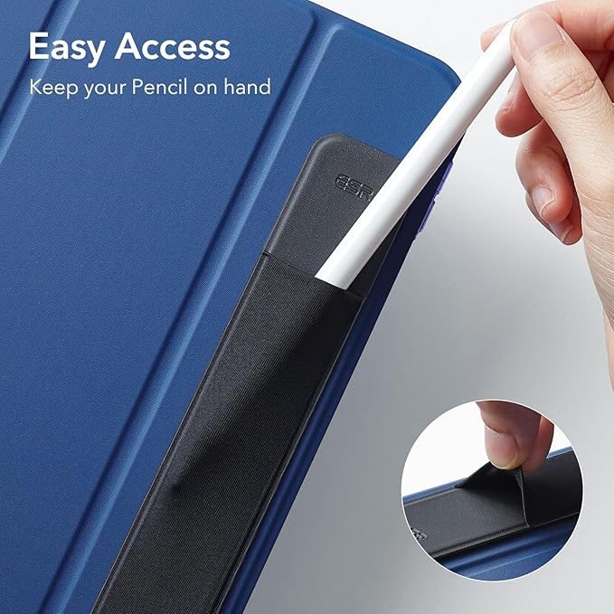 ESR Pencil Case Holder Compatible with The Pencil (Pro and 1st and 2nd Gen), Elastic Pocket for Stylus Pen [Pencil Protected and Safe] Pouch Adhesive Sleeve Attached to Case for Pencil, Black