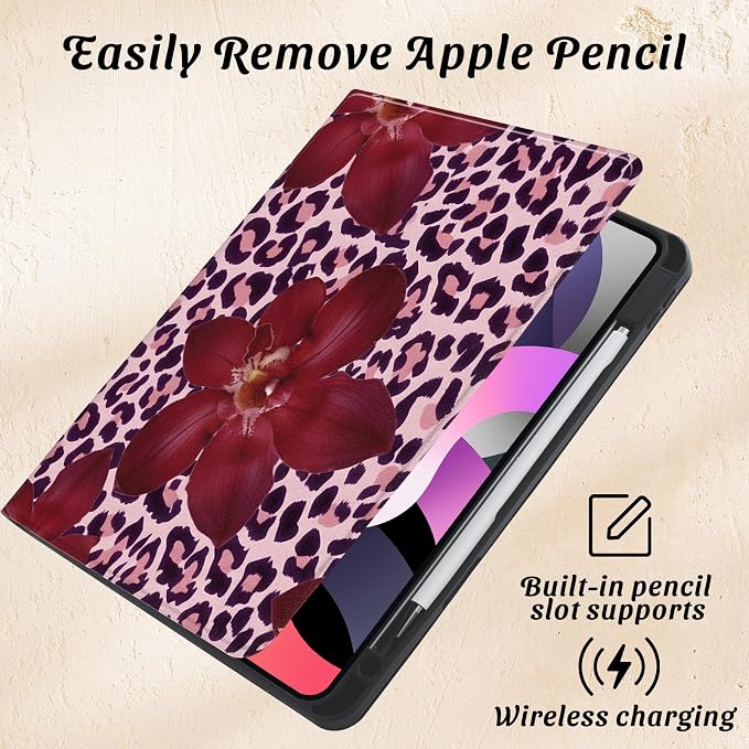 Cute Maple Bear Case for 10.2 iPad 2019/2020/2021(7th/8th/9th Gen) with Pencil Holder Auto Wake/Sleep Leather Soft TPU Back Cover for Women Girls