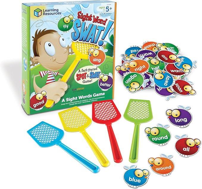 Learning Resources Sight Word Swat A Sight Words Game - Phonics Flash Cards, Board Games for Kids, Montessori Spelling , Homeschool, Classroom Must Haves, Teacher Supplies, Gifts for Boys and Girls