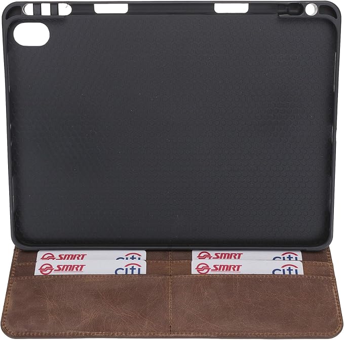 Genuine Leather Handmade iPad 10.2 Magnetic Closure Case with Separeted Compartments and Card Slots for Women &amp Men (8th Gen 2020) (7th Gen 2019) (Black)