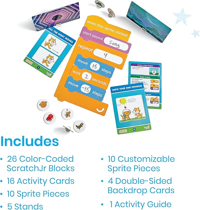 hand2mind Scratch Block-Based Coding Student Activity, Learn to Code, Computer Science and Programming for Kids, STEM Activities, STEM Classroom, Coding for Kids 8-12, Science Teacher Supplies