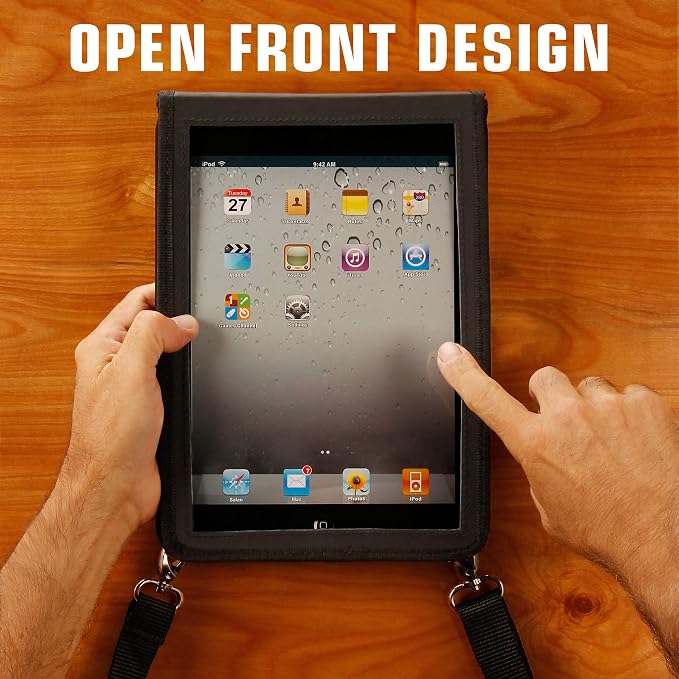 USA Gear 10 inch Tablet Case - Tablet Holder with Shoulder Strap Compatible with Apple iPad 2019 and 2018 Samsung Galaxy Tab A 10.1 Tab S3 Tab 4 10.1 Lenovo Tab 4 and Microsoft Surface Go (Black)