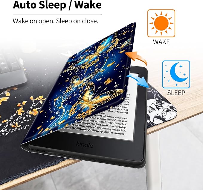 Case for All-New 7 Kindle Paperwhite 12th Gen 2024 &amp Kindle Colorsoft Signature EditionPU Leather Cover with Auto Sleep Wake FeatureAmerican Flag Eagle