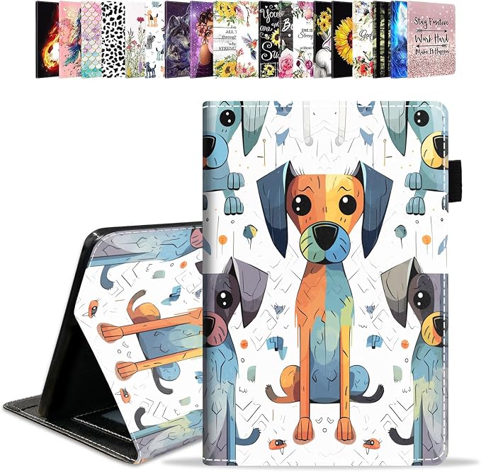 Case for Amazon Kindle Fire HD 10 Tablet 10.1 (9th/7th Generation 2019/2017 Release) - PU Leather Folio Case with Smart Auto Wake/Sleep African American Girl