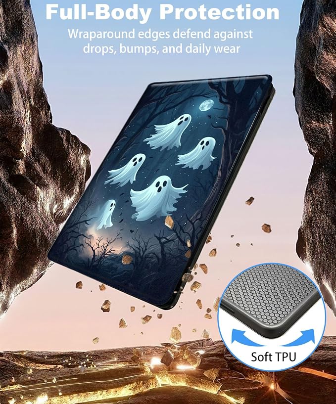 for iPad 11th Generation (A16 2025) 11 / iPad 10th Gen 10.9 2022 Case 360° Rotating PU Leather Stand Cover with Auto Sleep/Wake Shockproof TPU Backl Raccoon Perched