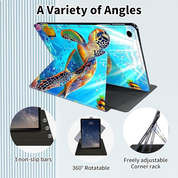 for Samsung Galaxy Tab A9 Plus Case 11 Inch 2024 2023 (SM-X210/X216/X218)360 Degree Rotating Smart Cover Case with Auto Sleep/Wake-Beautiful Highland Cow