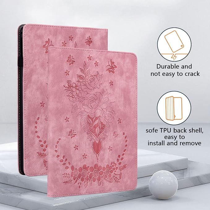 Case for All-New Amazon Fire HD 10 and 10 Plus Tablet (13th/11th Generation 2023/2021 Release) 10.1 Multi-Angle Flip PU Leather Cover with Stylus Holder for Fire HD 10 2023 Case Blue