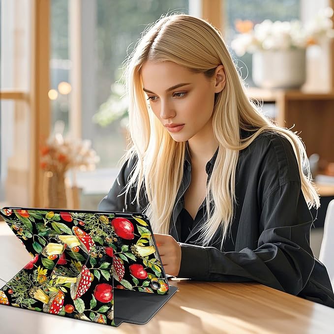 for Amazon Fire Max 11 2023 Release Table Case 11'' Rotating Auto Wake Sleep Leather Table Case for Amazon Fire Max 11 2023 Release Stand Bird Flowers Design for Woman Man