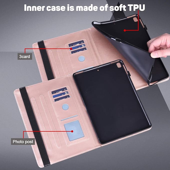 ALILANG Case for Samsung Galaxy Tab A 9.7 inch 2015 Case Model (SM-T550/T555/SM-P550/P555) Multi-Angle Viewing Protective Tablet Cover with Folding Stand &amp Pencil Holder -Blue