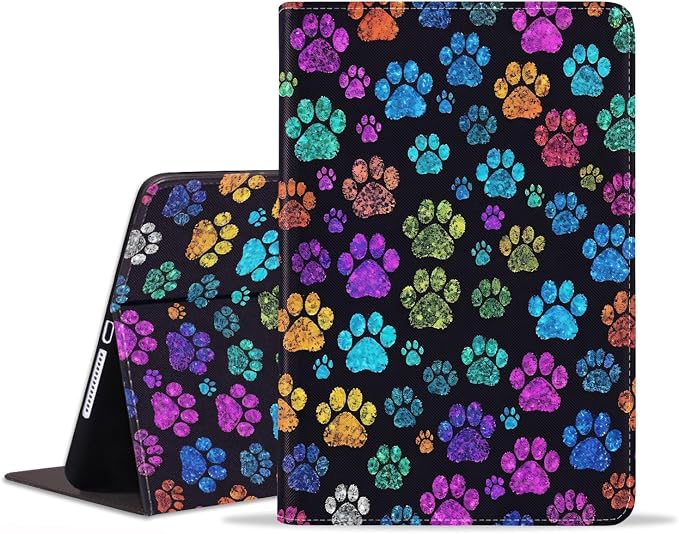 Case for Samsung Galaxy Tab A9 Plus 11 Inch 2023 Model (SM-X210/X216/X218) Premium PU Leather Stand Folio Cover with Auto Sleep/Wake Abstract Colorful Dog