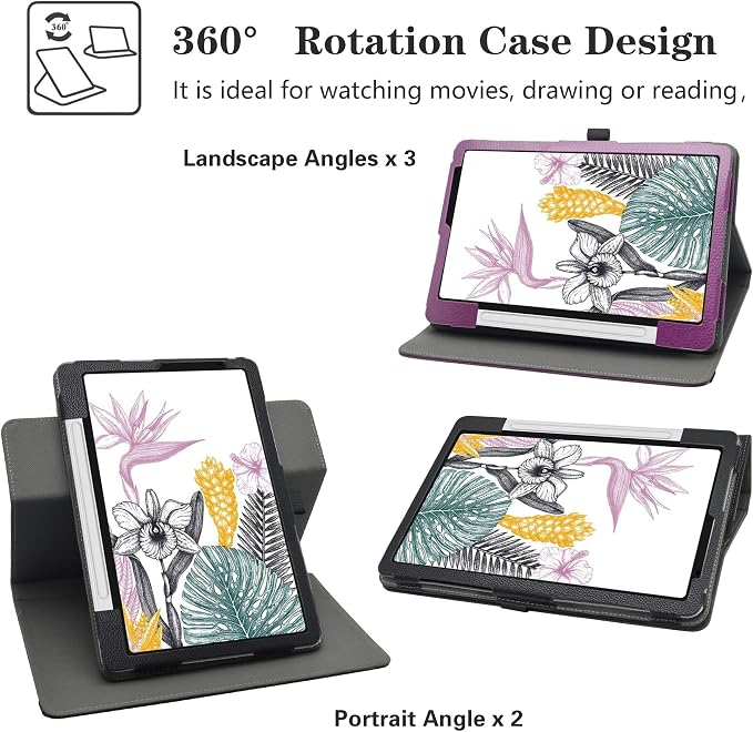 MAMA MOUTH for XPPen Magic Note Pad Case360 Degree Rotary Stand with Creative Cover for XPPen Magic Note Pad 10.95 Tablet caseBlack
