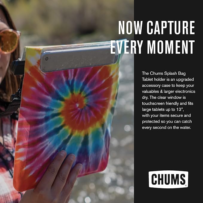 Chums Splash Bag Tablet - Tablet &amp iPad Holder - iPad case with Strap Lock Closure &amp Touchscreen Capability - Green