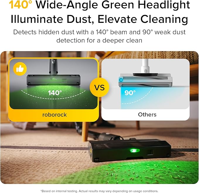 roborock H60 Ultra Cordless Stick Vacuum Cleaners, Upgraded 210AW Suction Stick Vacuum with 90-Min Runtime, 90° Bendable Tube, LED Dust Detection, Vacuum Cleaner for Carpets, Hard Floors & Pet Hair
