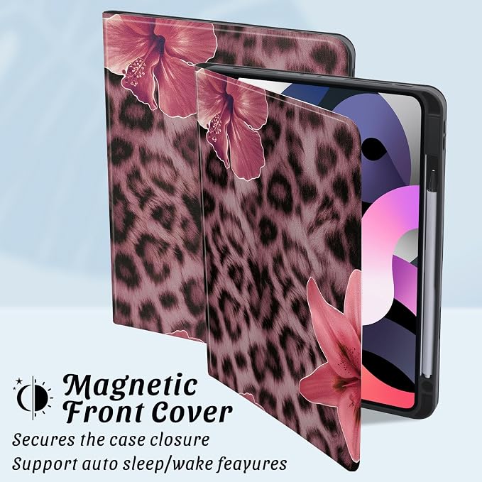Cute Maple Bear Case for 10.2 iPad 2019/2020/2021(7th/8th/9th Gen) with Pencil Holder Auto Wake/Sleep Leather Soft TPU Back Cover for Women Girls