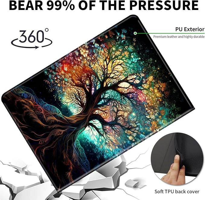 Case for Microsoft Surface Pro 11/10 / 9 13 InchPU Leather Cute Slim Folio Adjustable Stand Cover Case for Surface Pro 11th Edition AIAutumn Red Forest