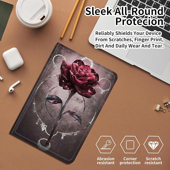 Case for Fire 7 Tablet &amp Fire 7 Kids (12th Gen 2022 Release) - Slim PU Leather Protective Smart Cover with Auto Sleep/Wake &amp Multi-Angle StandBlue Dandelion