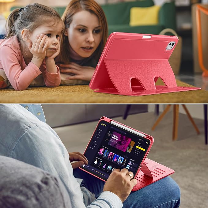 VIKESI Case for iPad Pro 11 inch (M5/M4) 2025/2024Multiple Angles Magnetic Stand CoverShockproof BackPencil Holderand Auto Sleep/WakeBlack