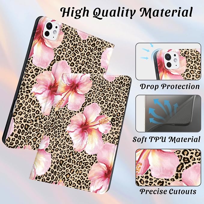 Cute Maple Bear Case for 10.2 iPad 2019/2020/2021(7th/8th/9th Gen) with Pencil Holder Auto Wake/Sleep Leather Soft TPU Back Cover for Women Girls