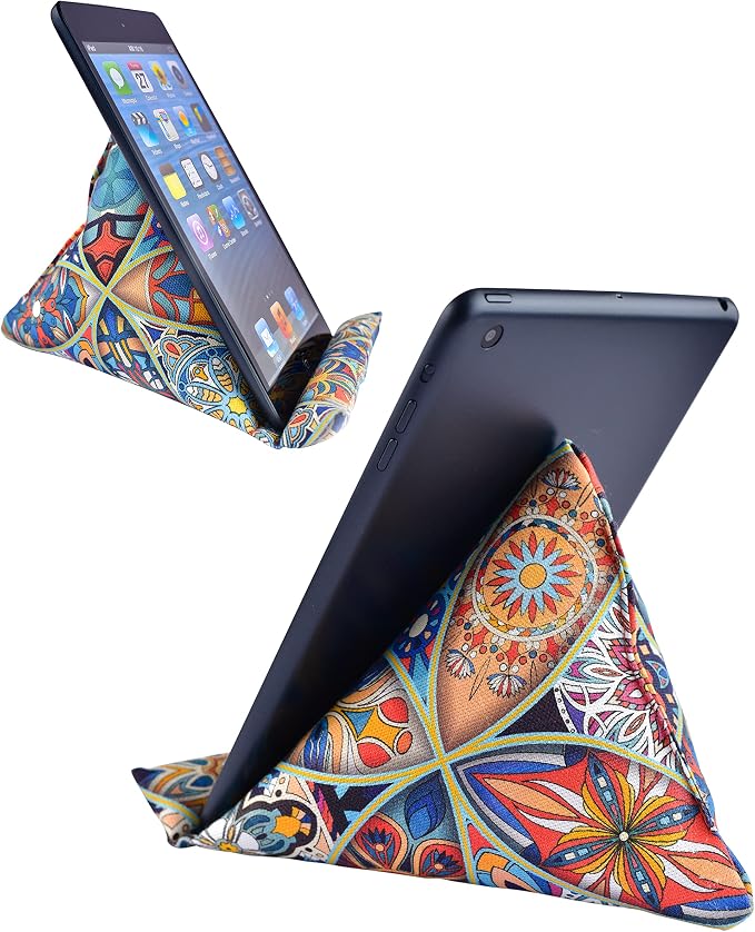 Handmade Phone Pillow Holder - The Wedge Mobile Device Stand - Fabric Phone Stand for All iPhones All Smartphones! 7 x 6.1 x 5.5 Inches (ABC)