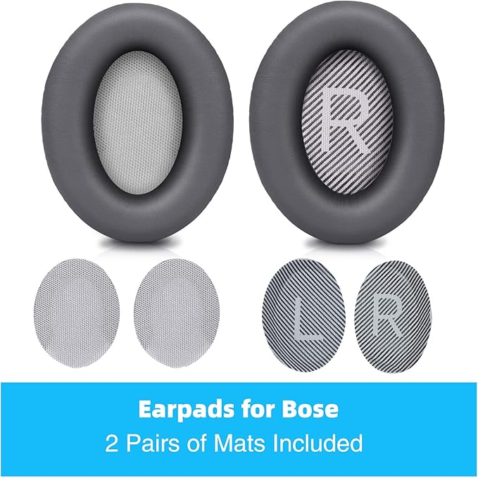 Replacement Ear Pads for Bose SoundTrue Headphones Around-Ear Style, Memory Foam Also Fits QuietComfort 35/ QC35 II Around-Ear Headphones(Dark Grey)