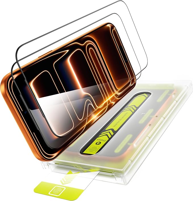 WSKEN for iPhone 17 Pro Max Screen Protector - [Auto-Dust Removal] [Top 9H+ Tempered Glass] 12FT Shatterproof Military Grade Diamond HD Durable Flim Easy Install Case Friendly 2 Pack
