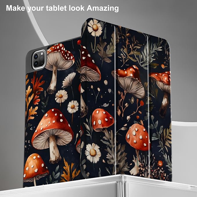 May Chen Case for iPad Pro 11 inch (4th 3rd 2nd &amp 1st Gen) 2022 2021 2020 2018 Trifold Stand + Pencil Holder + Auto Wake/Sleep + Soft TPU Protective Stand Back Cover Abstract Floral