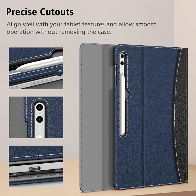 Fintie Case for Samsung Galaxy Tab S10 Ultra/ S9 Ultra 14.6 Gray | Multiple Viewing Angles Business Pocket Portfolio Design Magnetic Closure Auto Sleep/Wake