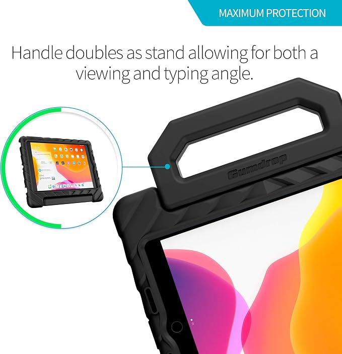Gumdrop FoamTech Rugged case Fits Apple iPad 11th Generation (A16) &amp 10th Gen 10.9 inch Drop Tested Cover - Black