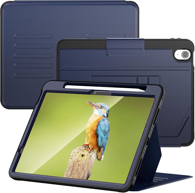 Magnetic Case for iPad Air 11 Inch M3 2025 &amp M2 2024 Business Black | Slim Fit Drop Scratch Resistant Pen Holder Card Slot  Stand