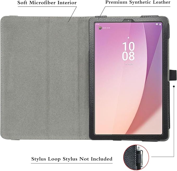 Bige for Lenovo Tab M8 FHD (2nd Gen) CasePU Leather Folio 2-Folding Stand Cover for Lenovo Tab M8 FHD (2nd Gen) TB-8705F 8 Tablet(Only fit Lenovo TB-8705F)Black
