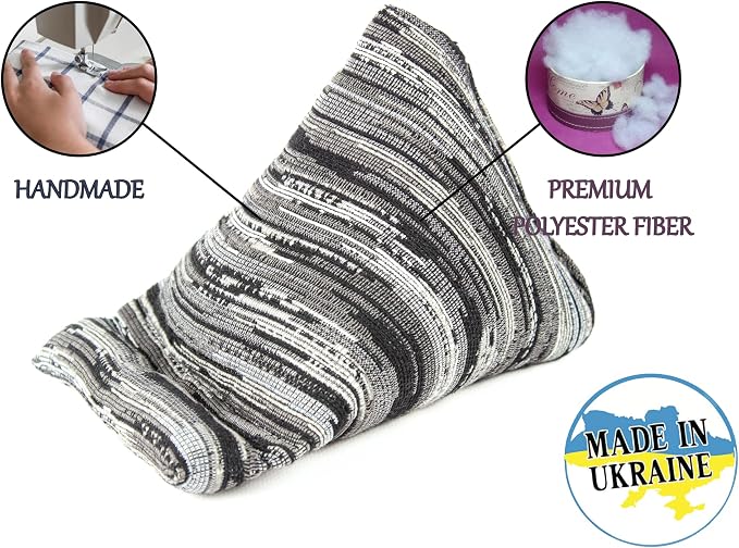 Handmade Phone Pillow Holder - The Wedge Mobile Device Stand - Fabric Phone Stand for All iPhones All Smartphones! 7 x 6.1 x 5.5 Inches (ABC)