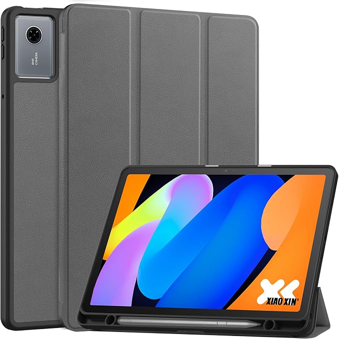 YRH for Idea Tab Pro 12.7 inch Case 2025 with Pen Holder Soft TPU Back Tablet Cover Case with Auto/Sleep (Black)