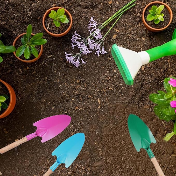 20 Pcs Colorful Metal Hand Shovel Digging Trowel Set Transplanting Garden Shovel for Flower Soil Planting Women Men Gift Indoor Outdoor, 5 Colors