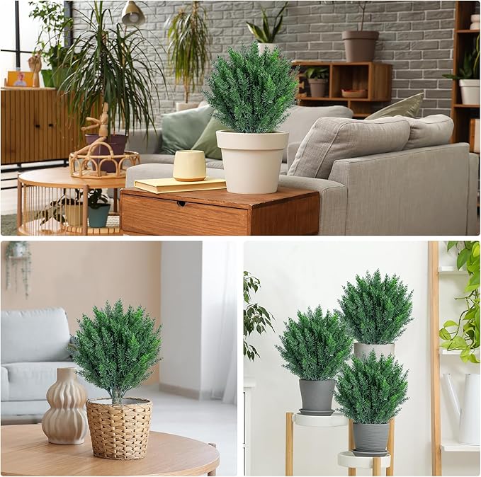 2-Pack Artificial Cypress Topiary Trees:Stake-in UV Resistant & Fade-Proof Topiary with PE Needles for Porch, Garden, Front Yard - Realistic Chartreuse, 20"