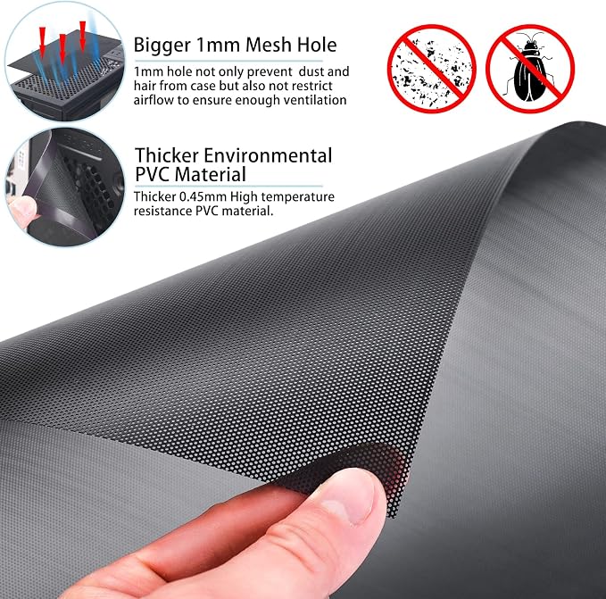 400x300mm DIY PC Case Dust Mesh Filter, PVC Dustproof Mesh Filter Cover