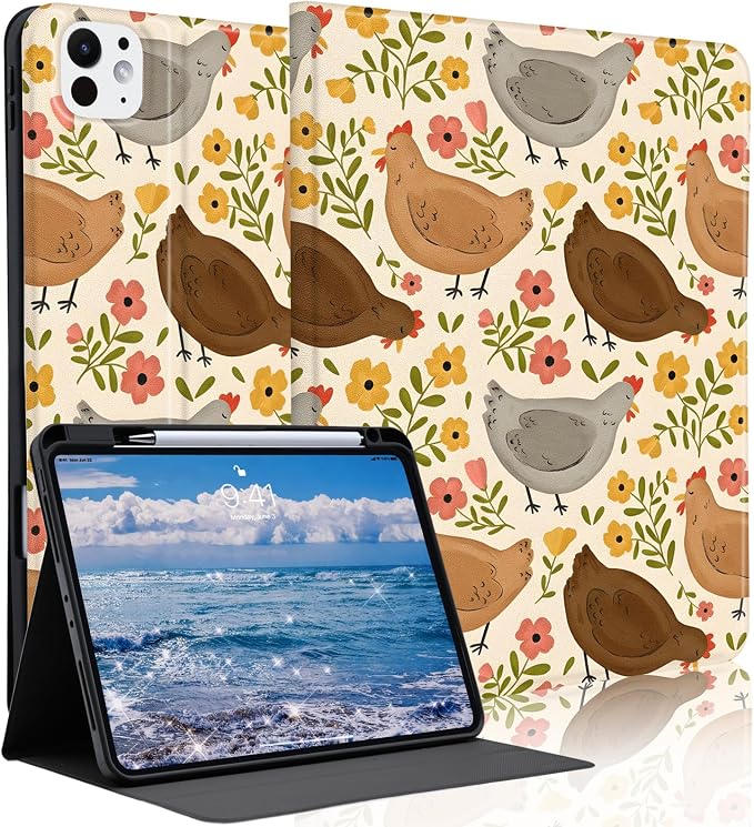 Cute Maple Bear Case for 10.2 iPad 2019/2020/2021(7th/8th/9th Gen) with Pencil Holder Auto Wake/Sleep Leather Soft TPU Back Cover for Women Girls
